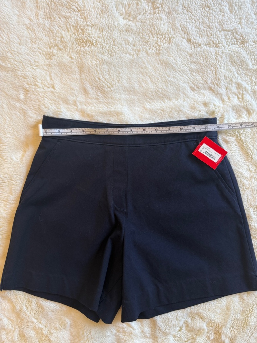 SPANX POLISHED SHORT CLASSIC NAVY STRETCH CHINO STYLE SIZE SMALL NWT - Picture 6 of 8